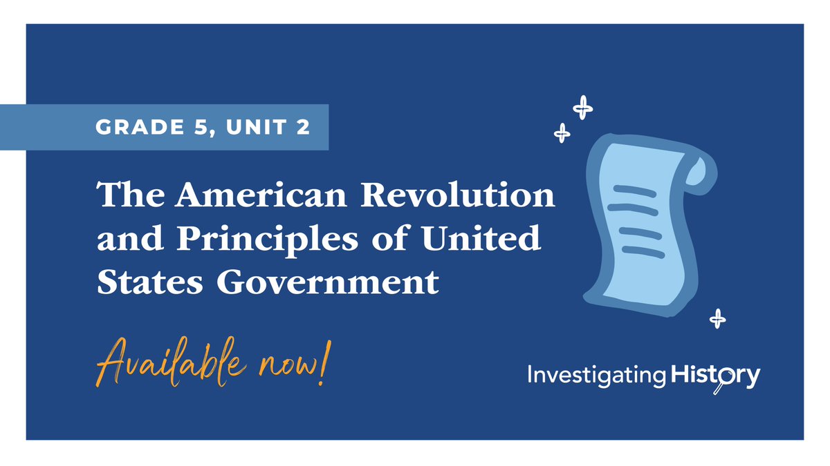 Our just released Grade 5 Investigating History unit engages students with questions like "How can democratic government support the needs of people, communities, and nations?"

Interested in this free curriculum? Learn more at mass.gov/investigatingh…