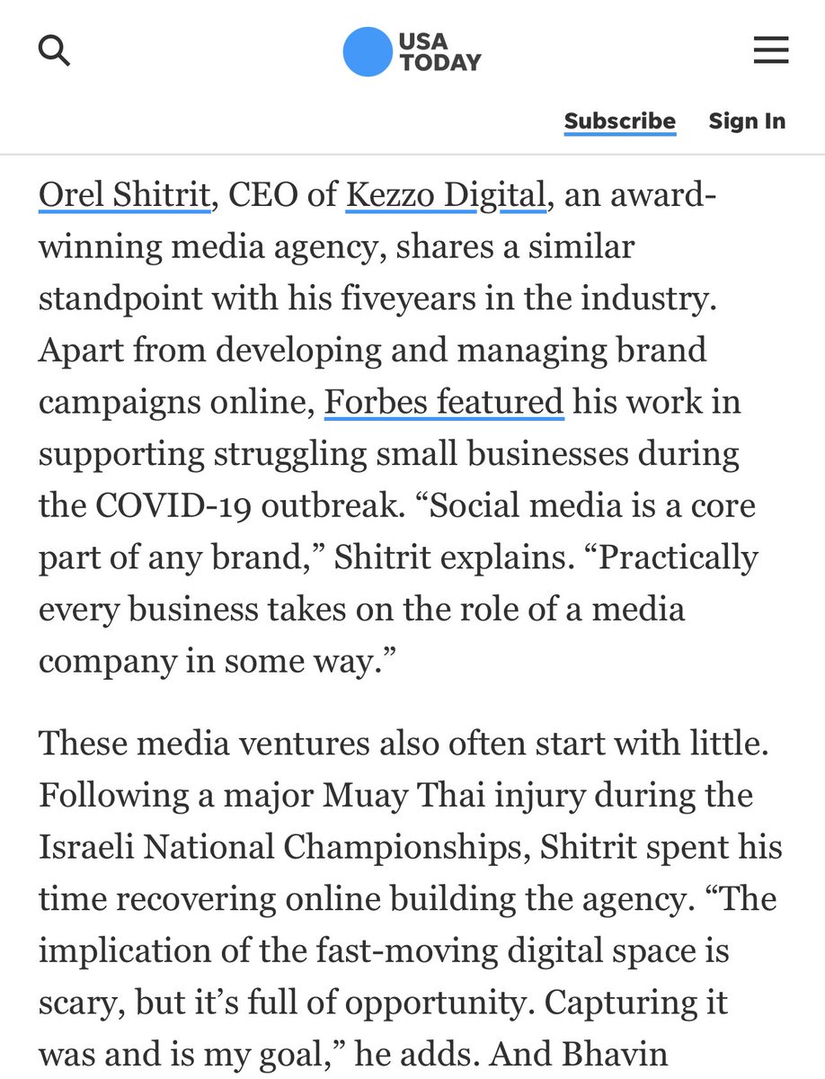 Was a pleasure to be featured, along with our agency Kezzo Digital, in <a href="/USATODAY/">USA TODAY</a> over the weekend. 

Great collaboration with Justin Jin, a young Canadian entrepreneur whom I’m so proud of! 😃