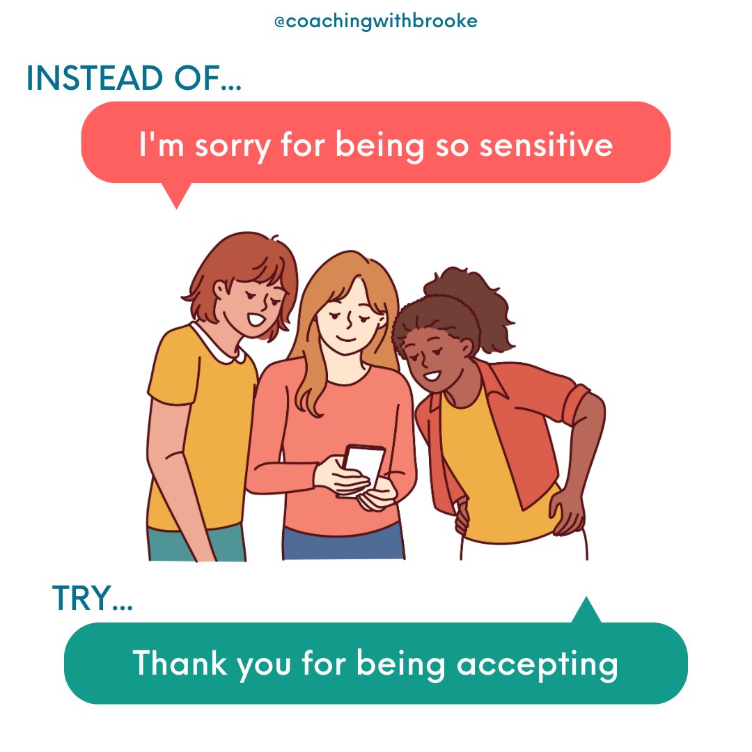 Coachingwbrooke's tweet photo. 1/2🙏We ADHDers tend to apologize A LOT…But by altering our words, we can completely change the way we affect our confidence!

👉Here are a few powerful phrases to change your mindset and the mindset of the person you're talking to.

#adhdisreal #adultadhd #adhdexplained #adhd https://t.co/ruLL3MmRwG