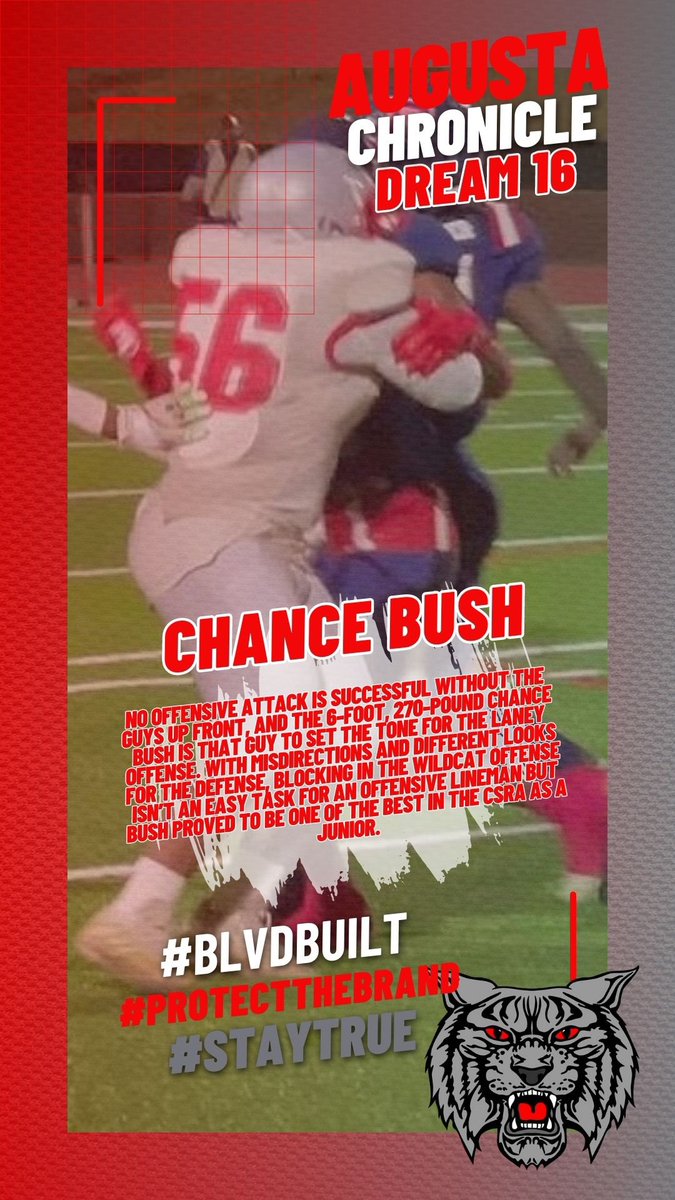 Lucy C. Laney Football (@laneywildcat) on Twitter photo Congrats to our players <a href="/carl2holmes/">Carl Holmes</a> and <a href="/bushchance72/">Bushchance56</a> for being named to @AUGCsports Dream 16‼️ Thanks to <a href="/CheneyAUG/">Will Cheney</a> for the great write up‼️
#BLVDBuilt #ProtectTheBrand #StayTrue Congrats to our players <a href="/carl2holmes/">Carl Holmes</a> and <a href="/bushchance72/">Bushchance56</a> for being named to @AUGCsports Dream 16‼️ Thanks to <a href="/CheneyAUG/">Will Cheney</a> for the great write up‼️
#BLVDBuilt #ProtectTheBrand #StayTrue