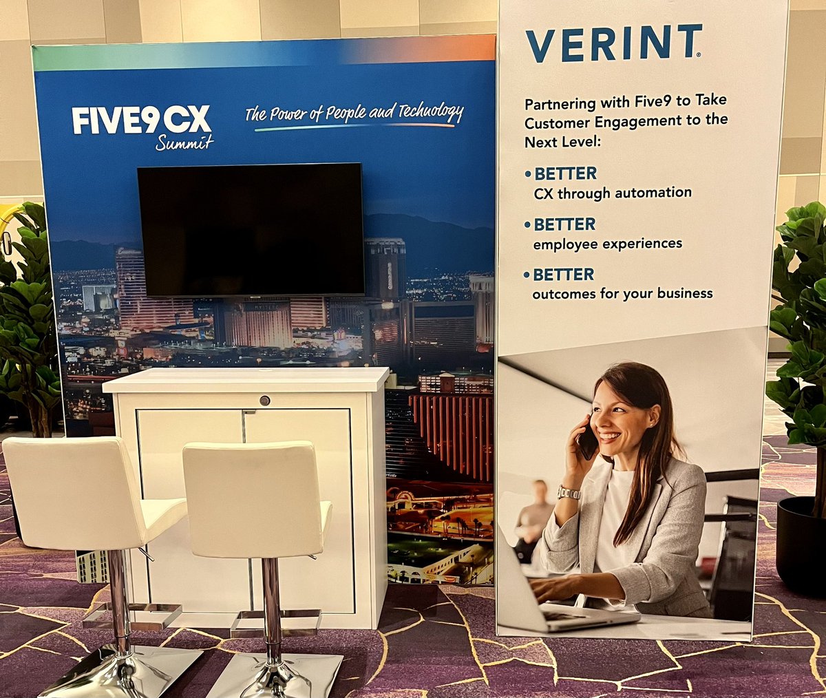 LisaLisajm5's tweet photo. Getting ready for our Partner arrivals in the #CXHub at #Five9CXSummit. #PartnerPowered @Verint @Invoca @eGain @Calabrio @Staceyecolesd @ButterbaughJake @BjBitsky https://t.co/NduyCMIs4L