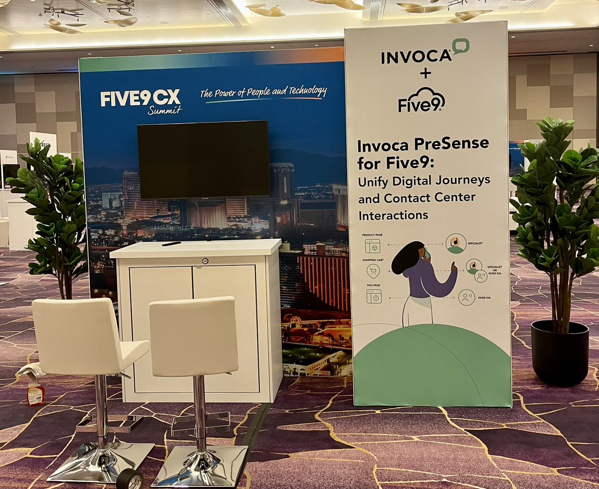 LisaLisajm5's tweet photo. Getting ready for our Partner arrivals in the #CXHub at #Five9CXSummit. #PartnerPowered @Verint @Invoca @eGain @Calabrio @Staceyecolesd @ButterbaughJake @BjBitsky https://t.co/NduyCMIs4L