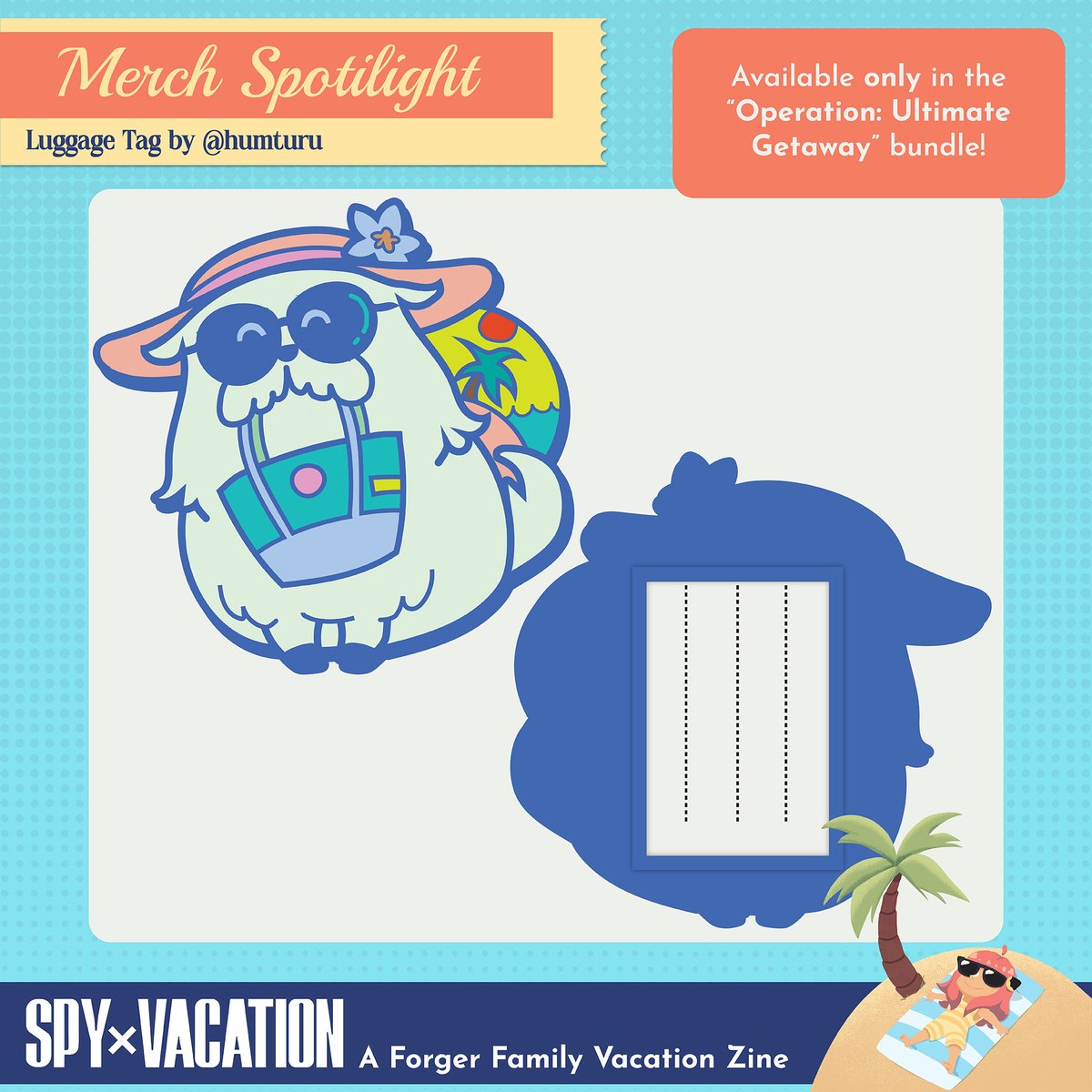 spyxvacation's tweet photo. NOW BOARDING... this adorable Bond luggage tag, designed by @humturu! This doggy is raring to go for an forgettable adventure! 

This item is only available in our full bundle. Don't miss out; preorder yours and support the Violence Policy Center today! https://t.co/RsXHxS1KAz