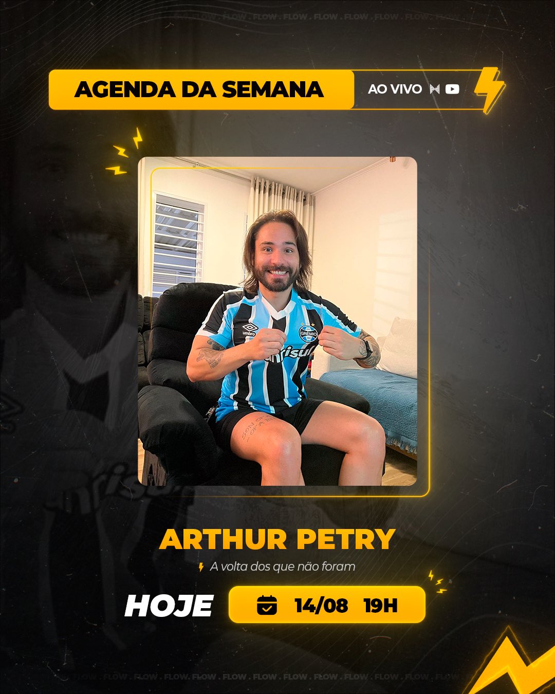 Flow Podcast on X: HOJE [29/12 - 20:30] - Arthur Petry 🌻💛   / X