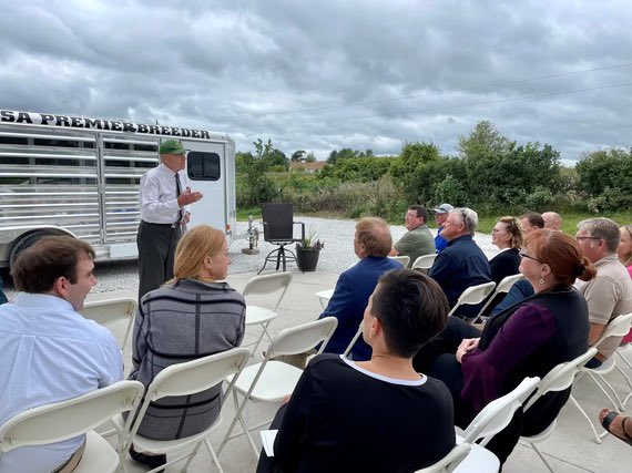GrassleyPress's tweet photo. Thank you to the Greater Des Moines Partnership for hosting todayโs Q&A in Madison County. Hearing from Iowans about their priorities for #FarmBill23 is crucial in shaping Senator @chuckgrassleyโs priorities. https://t.co/YizfmlYZel