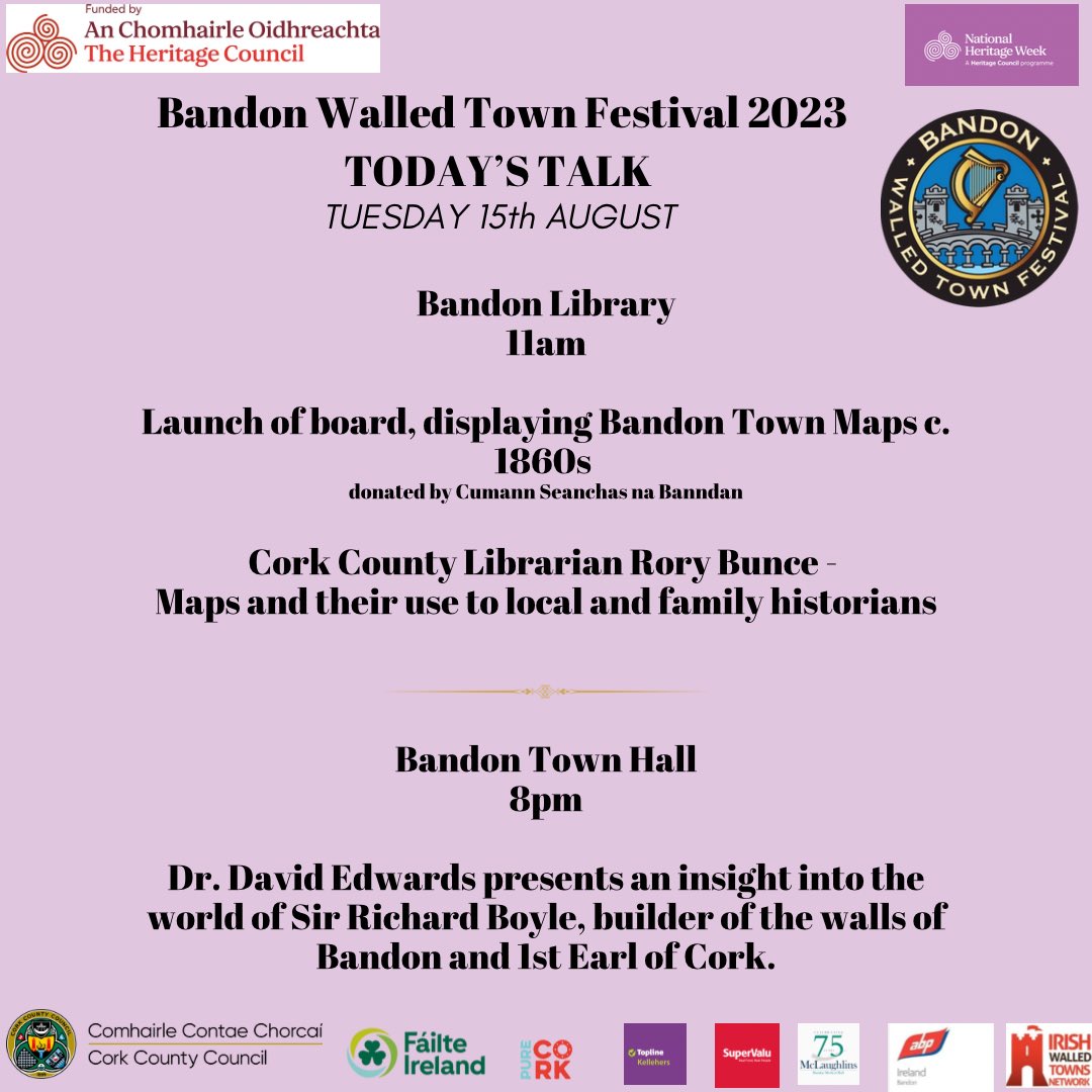 tasteofbandon's tweet image. Plenty on Tuesday in Bandon gor @HeritageWeek 
@HeritageHubIRE @pure_cork  @Corkcoco @Failte_Ireland 
#lovebandon #localhistory #bandonlibrary