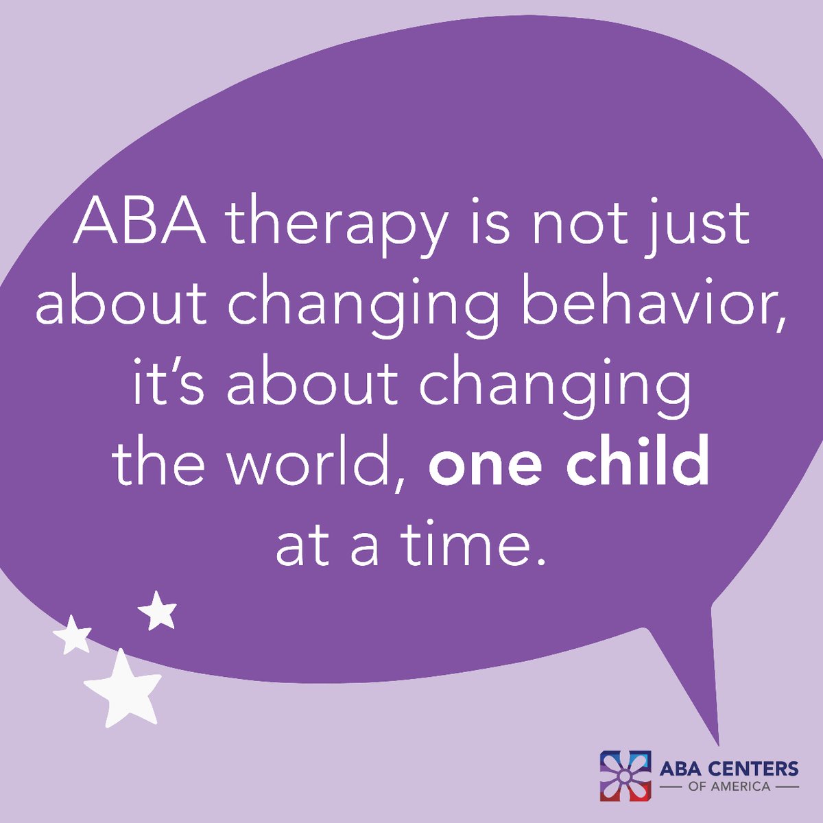 ABA therapy is not just about changing behavior, it's about changing the world, one child at a time. 

#abacentersofamerica #mondaymotivation #mondayvibes #changingtheworld #onechildatatime #abaforgood