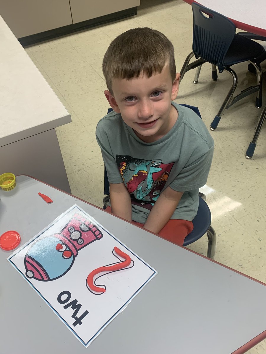 Today we formed numbers using Play-Doh!