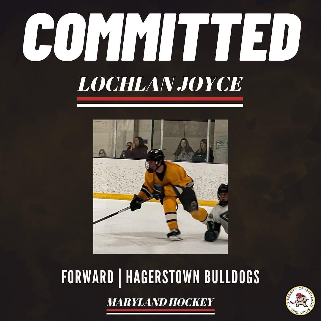 HYHA is excited to share that former Bulldog Lochlan Joyce will be a freshman forward for the University of Maryland this year!  Congratulations!