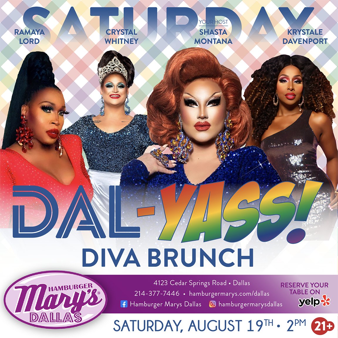 marys_dallas's tweet photo. HEY DALLAS! We have a great brunch line up this weekend. See you soon. Eat, Drink and Be ...Mary!
#hamburgermarys #dallas #hamburgers #drinks #cocktails #martini #dragshow #brunch https://t.co/Mu3bFo0LnM