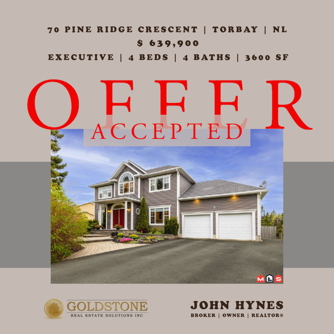 #Goldstone #offeraccepted✅ #offeraccepted #acceptedoffer #torbay #twostorey #executive #executivehome #twostoreyexecutive #twostoreyexecutivehome #nlrealestate #realestatenl #moveup #moveuphome #familyliving #newfoundland #home