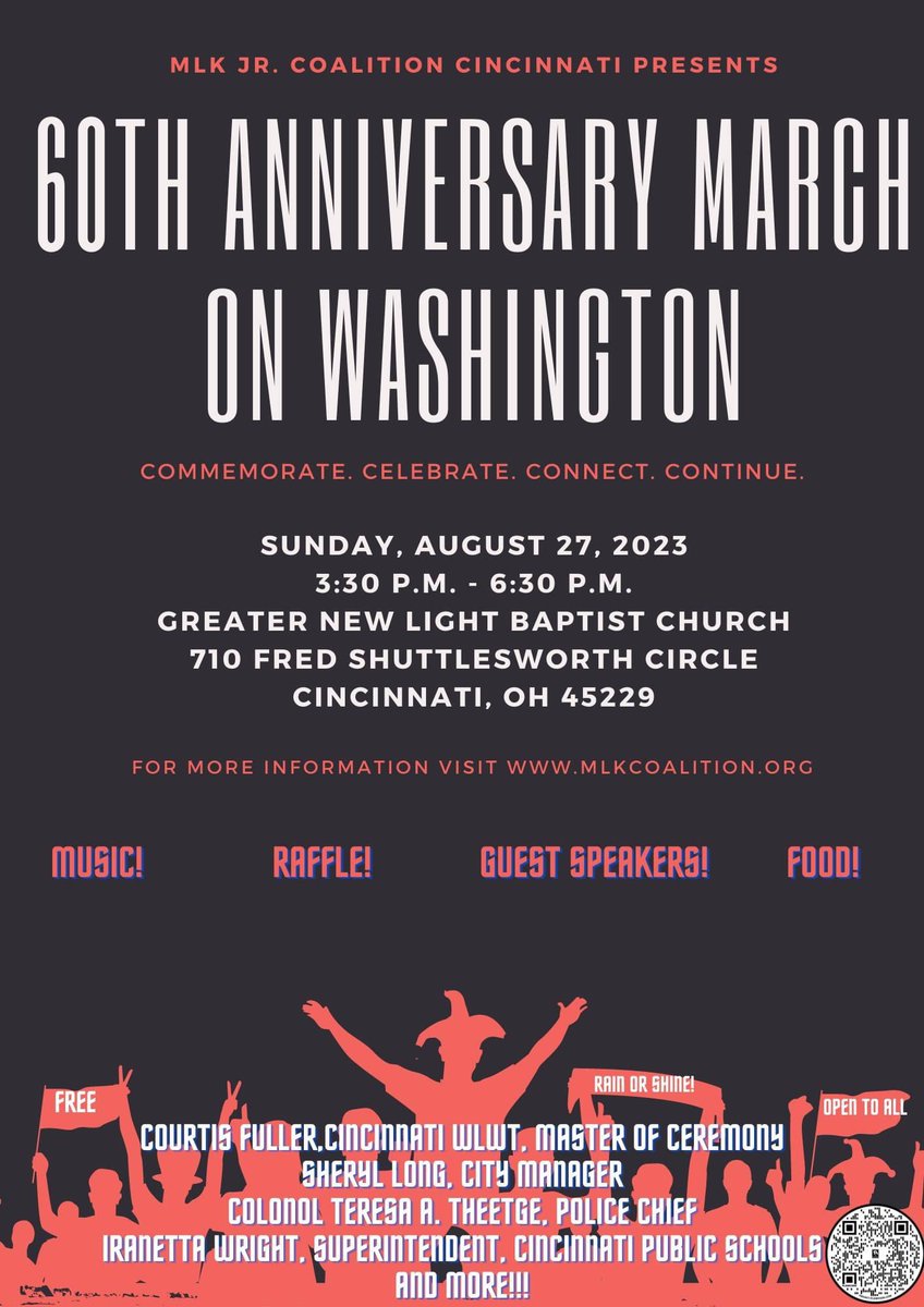 Spend time with the <a href="/MLKCoalition/">King Coalition</a> commemorating, celebrating and continuing civil rights work in honor of the 60th Anniversary March on Washington! This free event is open to the public. Sunday, August 27, 3:30pm at the historic Greater New Light Baptist Church