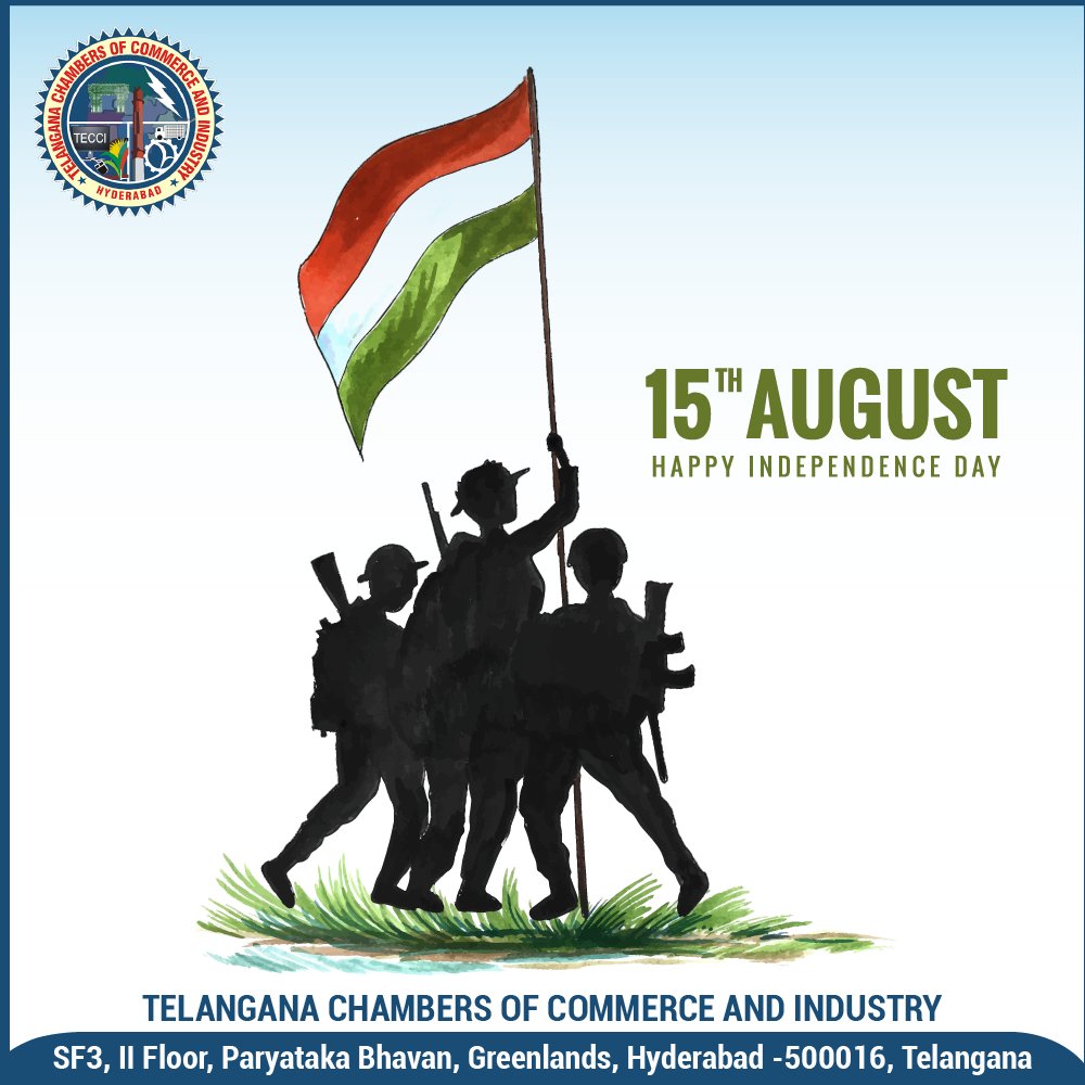 TecciHyd's tweet image. On this momentous occasion, #TECCI extends heartfelt wishes to all Indians. Happy Independence Day! Let&apos;s take pride in our heritage, progress, and unity as a nation. Together, we pave the way for a brighter future. Jai Hind!

#IndependenceDay2023 
#IndependenceDay