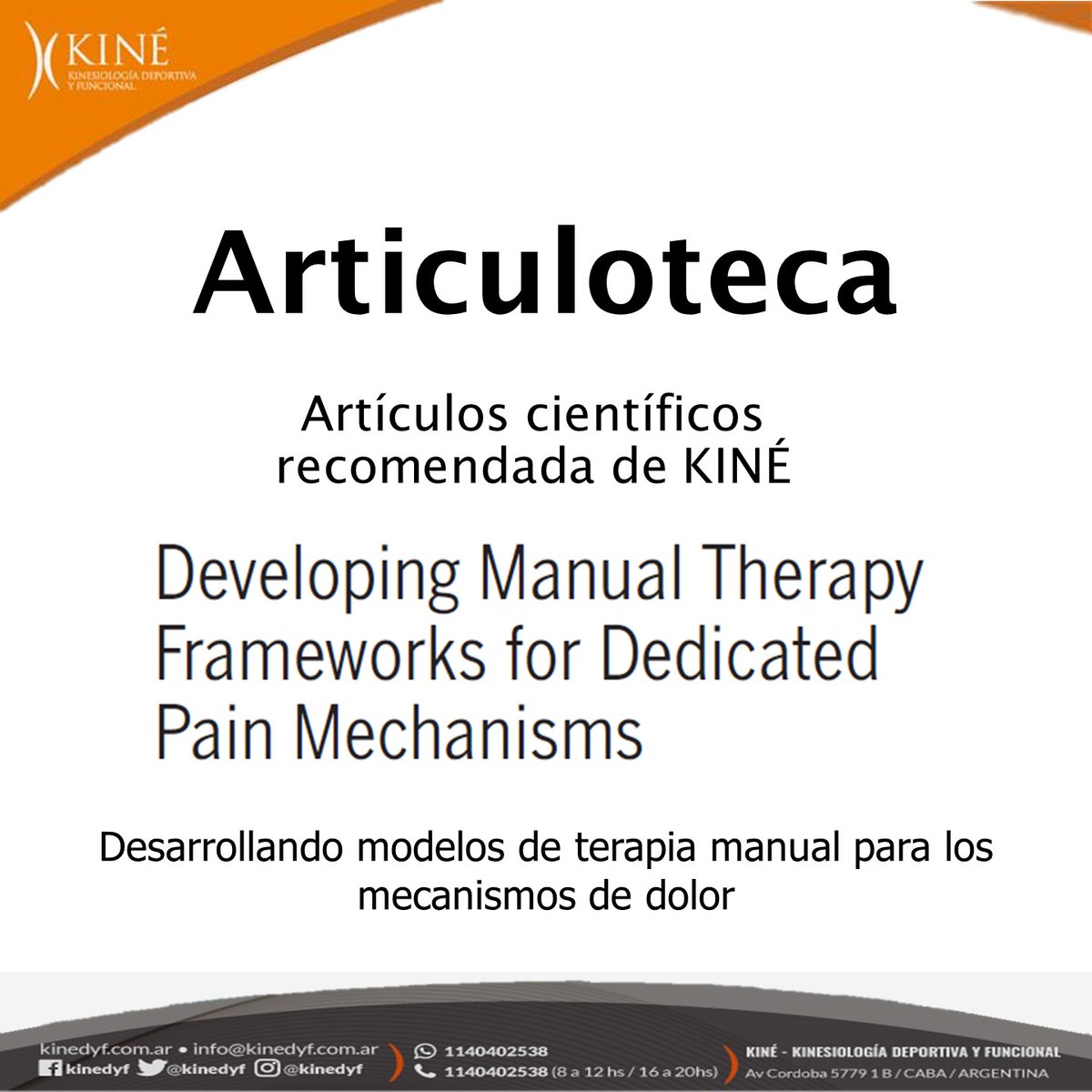 Artículo de la semana!
Desarrollando modelos de terapia manual para los mecanismos del dolor

Una reciente publicación de <a href="/chadcookpt/">ChadCookPT</a> en la <a href="/JOSPT/">JOSPT Community</a>  1/4