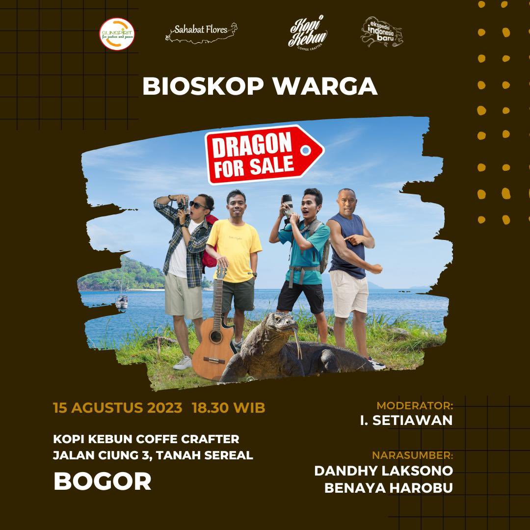 Hari ini banget…

Akan ada #Bioskopwarga film #Dragon4Sale di Bogor 🙌🏻

Nobar dan diskusi kali ini akan ditemani langsung oleh @Dandhy_Laksono dan @BenayaHarobu loh..

Mari datang dan berdiskusi 🙌🏻

#Pariwisata #Idbaruid #Komodo #Travelling #Filmdokumenter