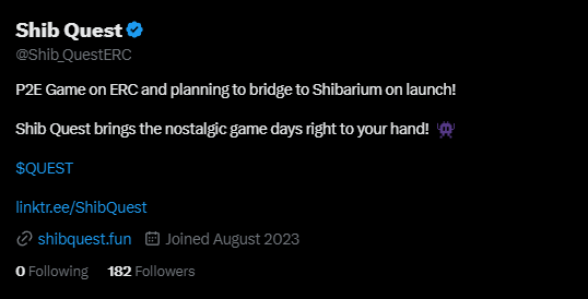 Shib_QuestERC's tweet photo. We are #Bluecheck #Verified! 

Come on over to  https://t.co/CMeebJFc7B To find out more information aswell as our website https://t.co/AtWYqPrqso!

#QUEST @Shibtoken @ShibariumNet @BillyM2k @ShibaArmyReal https://t.co/nAI8E11Otx