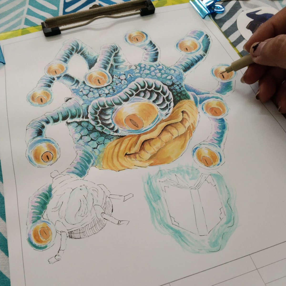 dianart_rex's tweet photo. Ya extrañaba hacer dibujo tradicional 💖💖💖
.
#handdrawing #xanathar #dungeonsanddragons #marker https://t.co/jAlIU8QpJf