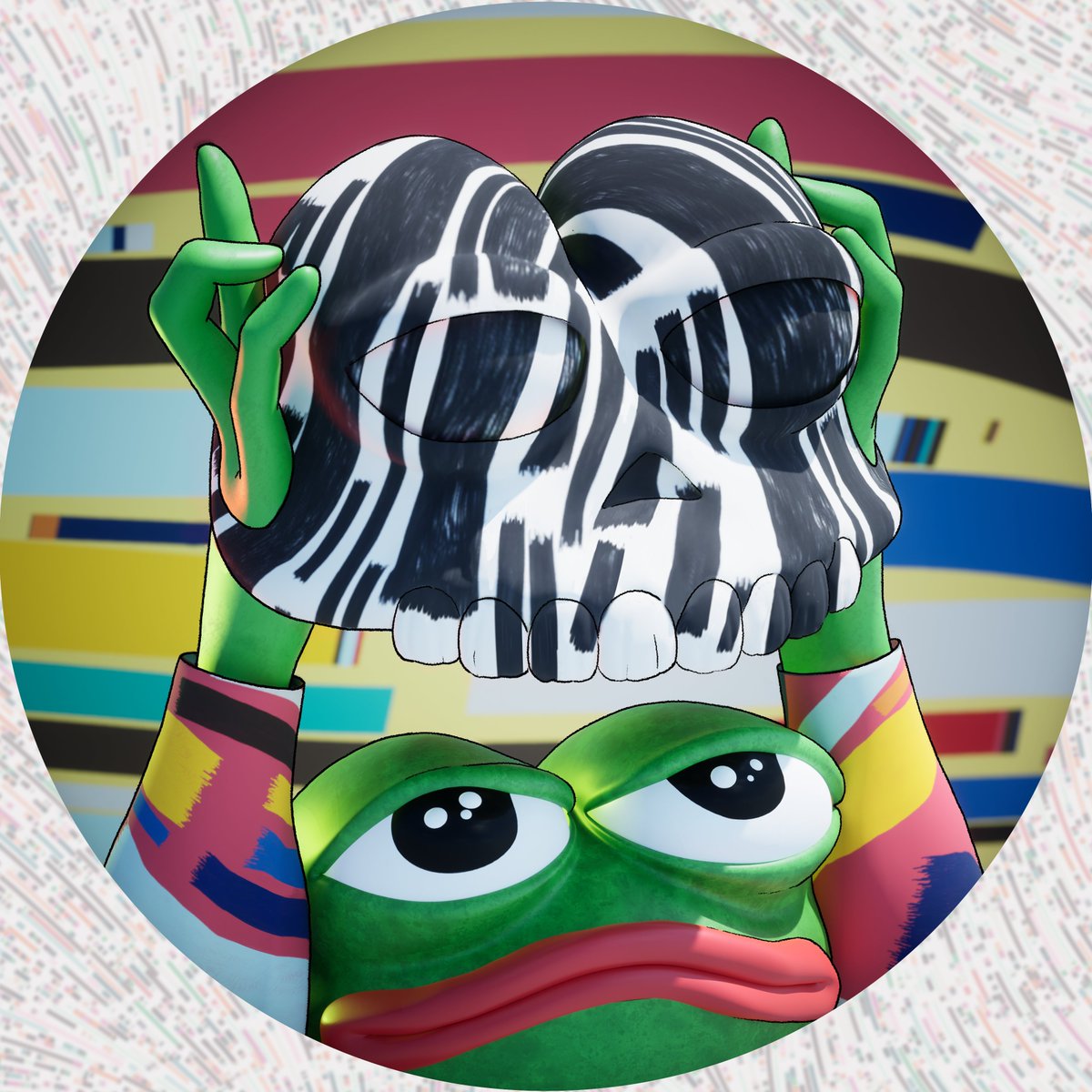 TrystanNFT's tweet photo. FIDENZA SKULL๐ธ๐โฌ๏ธโฌ๏ธ
FIDENZA SKULL is the twenty-first NFT 1/1 in the "Skulls of Pepe" collection.
https://t.co/UtBqpqSqjS
Thank @icliff00 for his trust . Welcome to the "Skulls of Pepe Club" ๐
NFT created with MINT from "Shogun's Pepe Skull".
#NFTART #Frogfam #pepart #memeart #skullsofpe #3Dartist