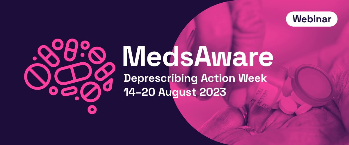 AdPhaAU's tweet photo. There's still time to register for tmr's #MedsAware webinar by Dr Emily @Reeve_Research to hear &amp; learn abt #Deprescribing, when it's needed &amp; how to engage @CHFofAustralia consumers @DeprescribeAU @ROSA_Project @COTAAustralia #MedsAware2023 Register now! https://t.co/yEkEdml2ri https://t.co/AY27Ir7eM7