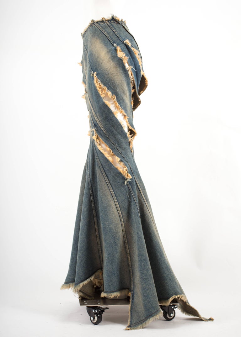 junya watanabe spring 2002 denim flared skirt