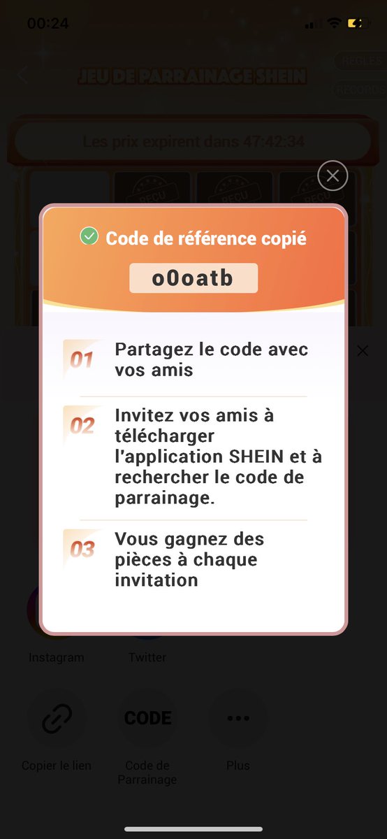 Hiin2_12's tweet photo. Quelqu’un peut rentrer mon code svp 🥹♥️ #Shein #shein #poupettekenza #BBNaijaAllStar https://t.co/Gf9JGZdIdP