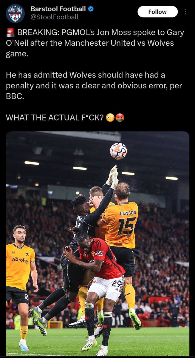 ZaforLFC's tweet photo. WHAT THE ACTUAL F*CK BRO. I can't even enjoy a single season where the VAR gives out decisions fairly instead of being baised bro. There's no point of having VAR to league matches if they cannot use it properly. #PremierLeague #ManUtdWolves https://t.co/mRObCbHxX2