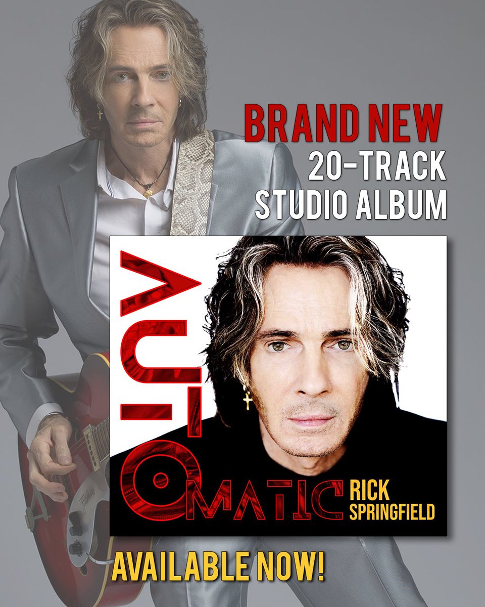 rickspringfield's tweet photo. The brand new video for the title track off the new studio album ‘Automatic’ premieres Wednesday on Youtube! Visit this link to be notified when the video premieres: https://t.co/5JvlnSTr2B 
To buy, download, or stream the new album go to: https://t.co/16JH7VS1sY https://t.co/a1iWjBRBvk