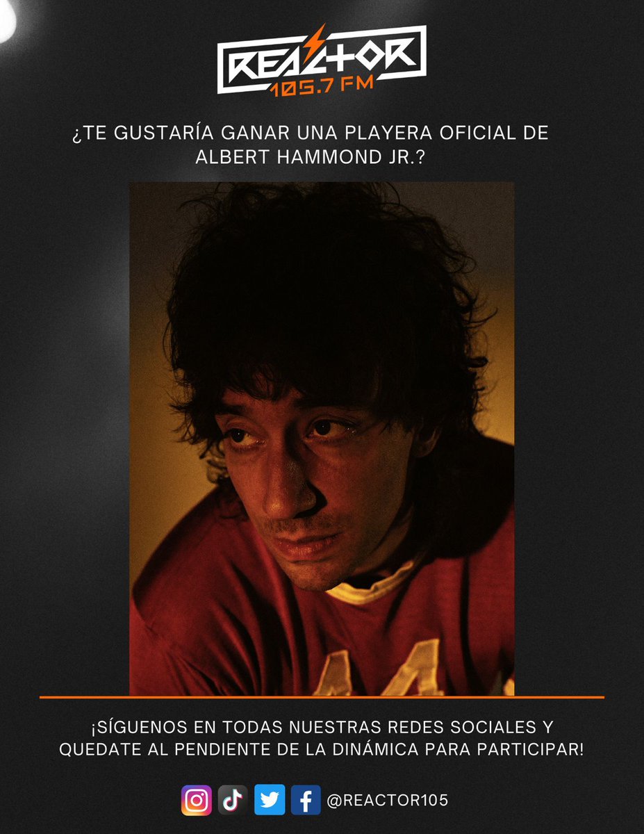 Reactor105's tweet photo. ¿Te gustaría ganar una playera oficial de @alberthammondjr?

Pues puedes llevarte una si retuiteas o citas esta publicación y nos dices cuantos discos de larga duración ha sacado Albert Hammond Jr como solista y la disquera en donde milita actualmente.

¡Suerte! https://t.co/JsvGfOJCKK
