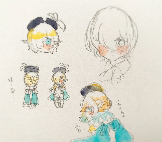 落書き エルフハカモリちゃんちいこくしたらどうなるかな〜って試し書きしてた