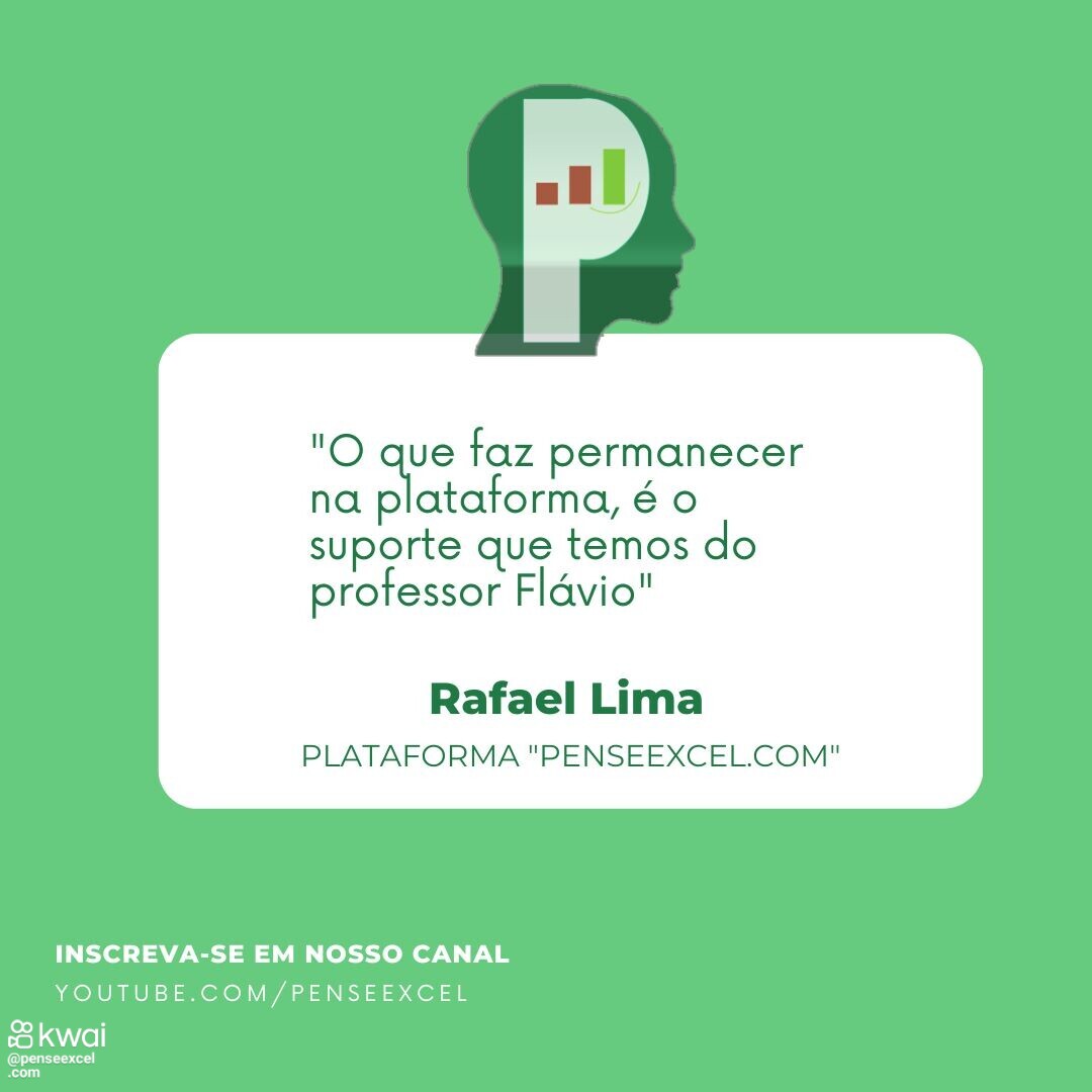 PenseExcel's tweet image. Depoimento de um aluno da plataforma PenseExcel.com.
#Excel #powerbi #cursodeexcel #excelavançado #cursodepowerbi #powerquery #dax #medidas #planilhas #tabelas