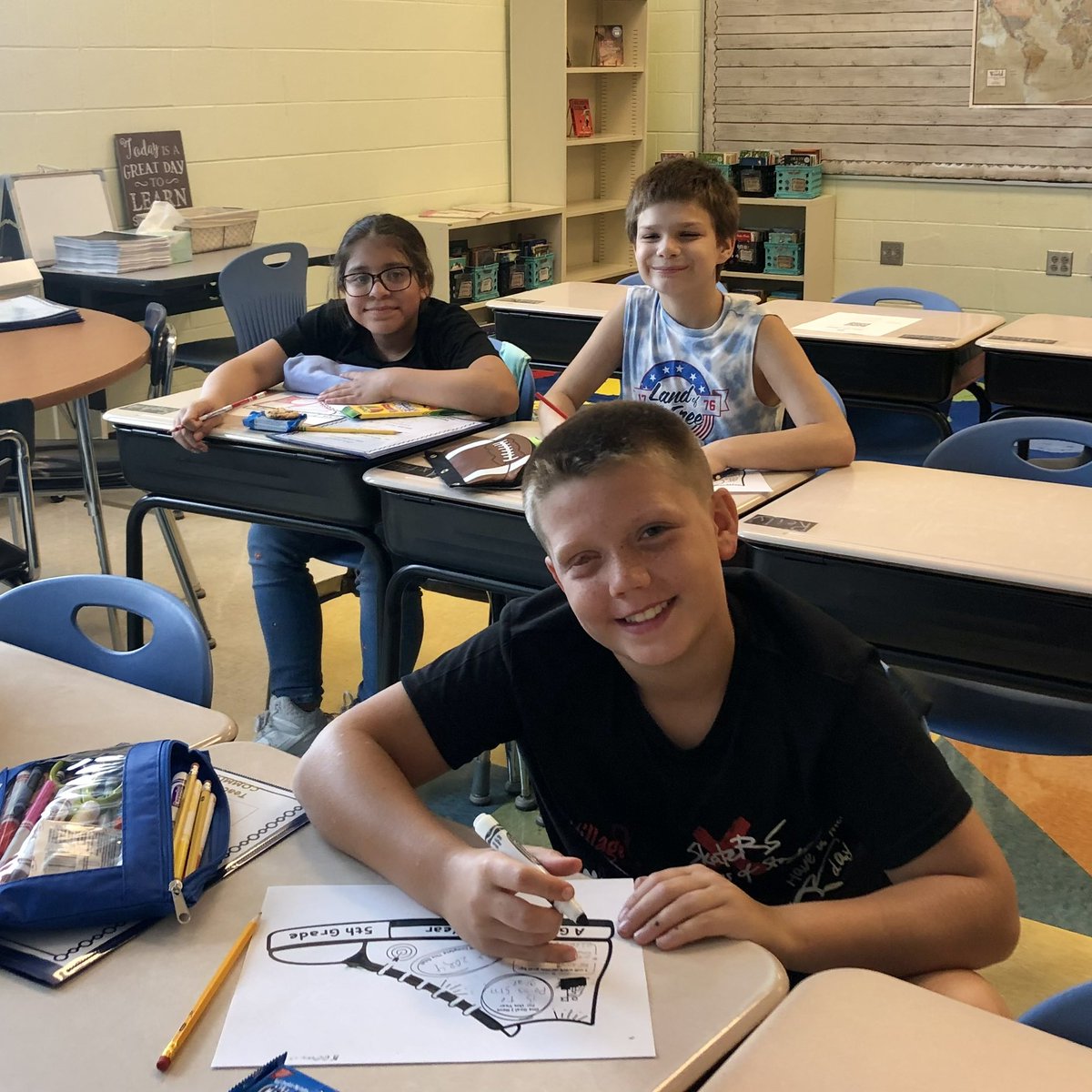 BWPrincipalHCSD's tweet photo. Today was an awesome 1st day of school at BW! We loved welcoming our students with last names A-K today & can’t wait to see them back tomorrow.
We’ve been waiting all summer to fill our halls & classrooms with smiles, excitement, & fun learning activities! #OffToAGreatStart https://t.co/YremJJZNZo