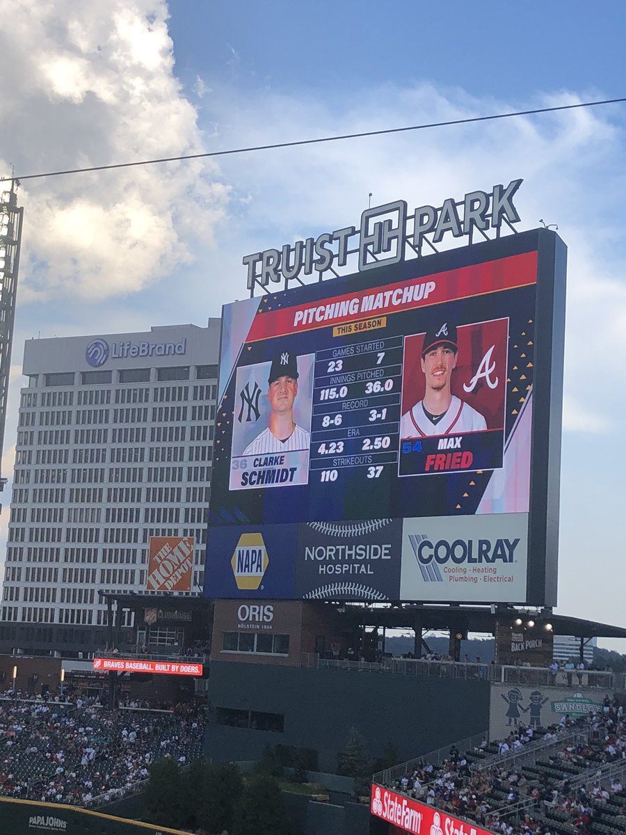 cme4abus's tweet photo. Let’s go @ClarkeSchmidt 
@GamecockBasebll @GamecocksOnline 
Starting tonight in ATL !
@Yankees @Braves https://t.co/MqsYCunhyp