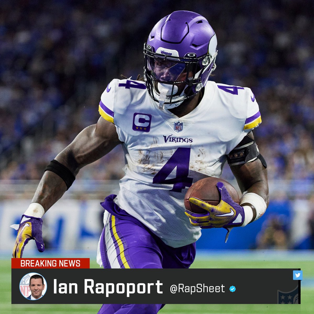 RapSheet's tweet photo. At long last: The #Jets are signing former #Vikings RB Dalvin Cook, sources tell me and @TomPelissero, the top free agent available. Add another weapon for new QB Aaron Rodgers and company, as NYJ loads up. https://t.co/OdtkuQdBp6