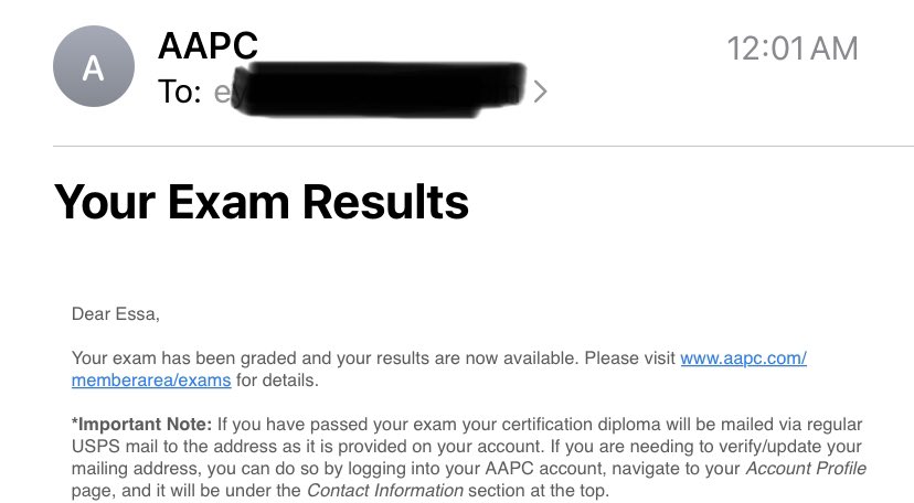ey400's tweet image. اللهم لك الحمد والشكر 🇸🇦🇸🇦..

I am pleased to share  that I have successfully passed the CPC-AAPC certification exam. And officially became Certified Professional Coder .
#الترميز_الطبي 
#AAPC #CPC