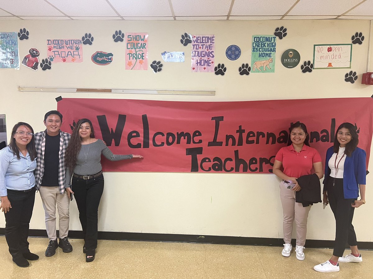 Our <a href="/CreekMagnet/">Coconut Creek High</a> 5 international exchange teachers!! This is The Cougar Standard of Excellence! #believebuildbloomcreek <a href="/browardk12teach/">BrowardSchoolsJobs</a> <a href="/CocCreekSchools/">Coconut Creek Zone Schools</a> <a href="/browardschools/">Broward County Public Schools</a>