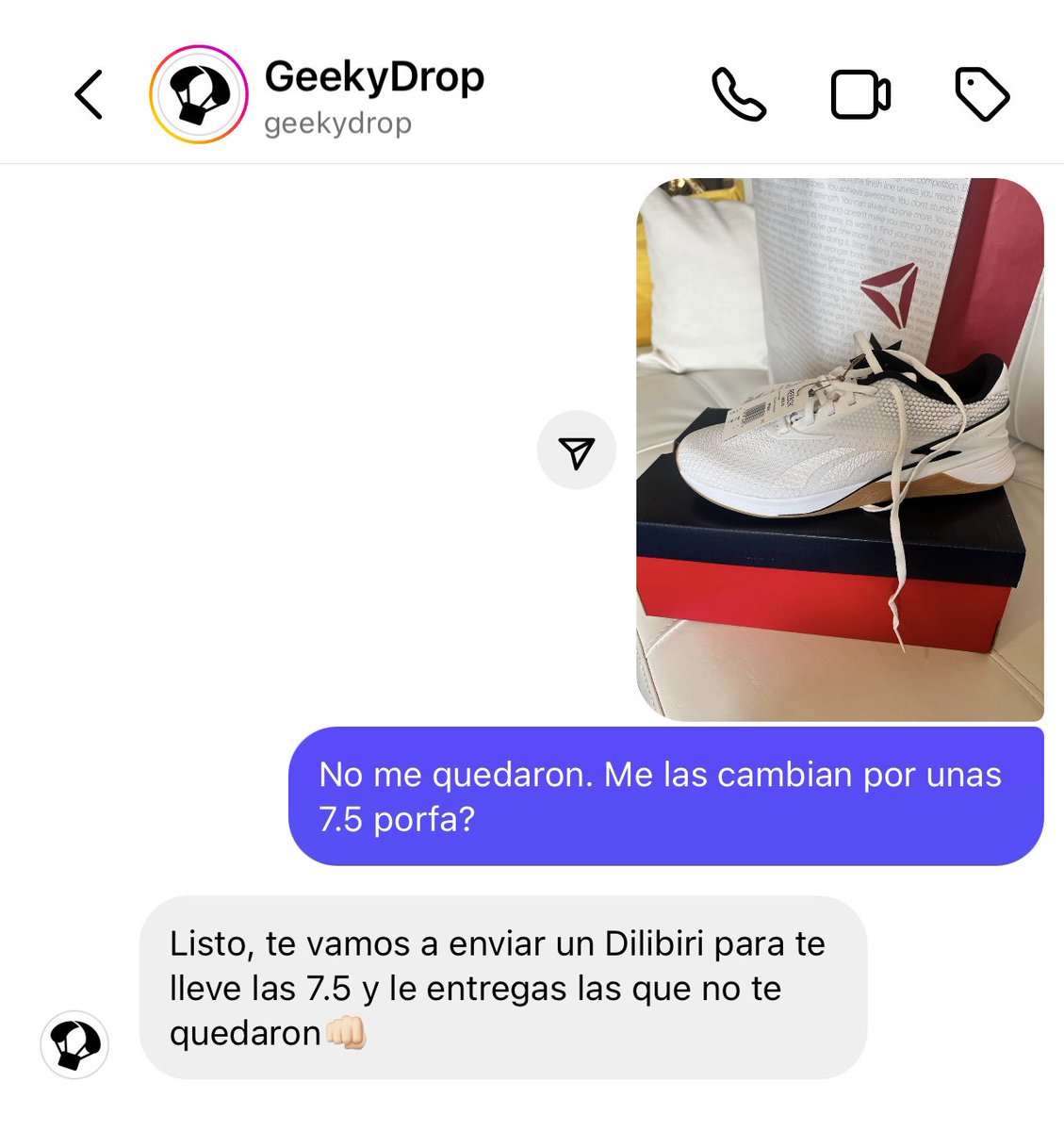 Al fin puedes comprar ropa online sin miedo a que no te vaya a quedar. Reebok te cambia la talla totalmente gratis si compras a través de su tienda en @Geeky_Drop