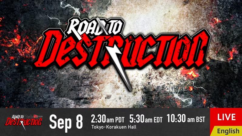 After All Star Weekend coming up in the 2300 Arena in Philly, we will get on the Road to Destruction! An explosive tour will get underway LIVE in English September 8 on @njpwworld! #njpw #njdest