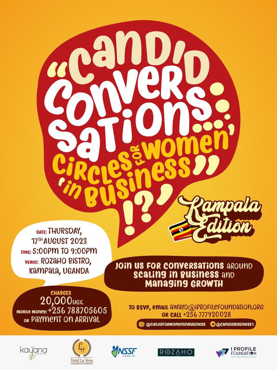 Excitos,let the count down begin!

#Thread 

Candid Conversations: Circles for Women in Business is a renowned networking event that was founded in Nairobi in 2016, following the successful launch of 'A Candid Handbook for Women doing Business.'