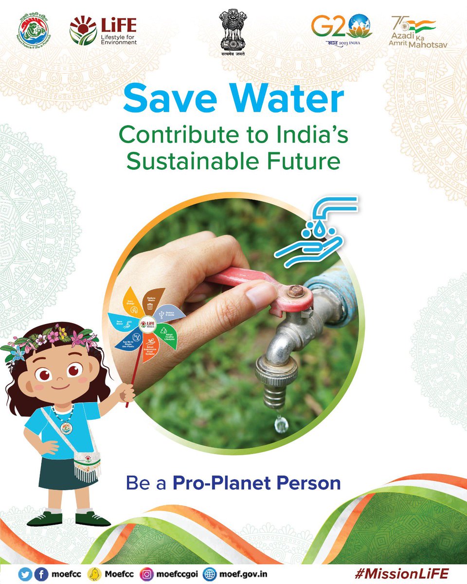 moefcc's tweet photo. This #IndependenceDay, let's embrace seven impactful #MissionLiFE themes 

✅Save Energy

✅ Save Water

✅ Adopt Healthy Lifestyle

✅ Say No to Single-Use Plastic

✅ Reduce Waste

✅ Reduce E-Waste

✅ Adopt Sustainable Food Systems https://t.co/TN3umoE2Y3