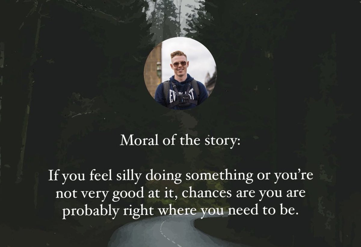 If you feel silly doing something or you're not very good at it, chances are you are probably right where you need to be.

A little snippet from my Instagram Story 👇🏻