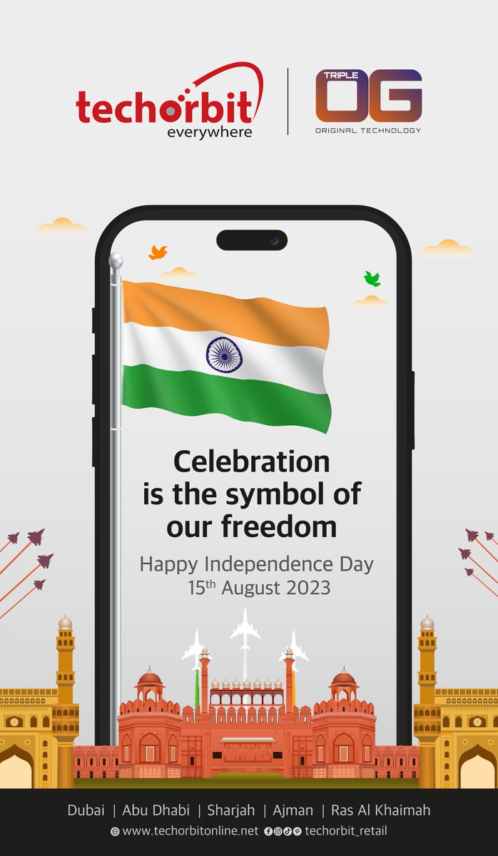 Techorbit2003's tweet image. Techorbitonline.net wishes India a Happy Independence Day! May this day celebrate freedom, unity, and progress for all. Have a joyful, proud day of reflection on the journey to a brighter future. Jai Hind! 🇮🇳 #IndependenceDay #JaiHind #India #technology 
#techorbit