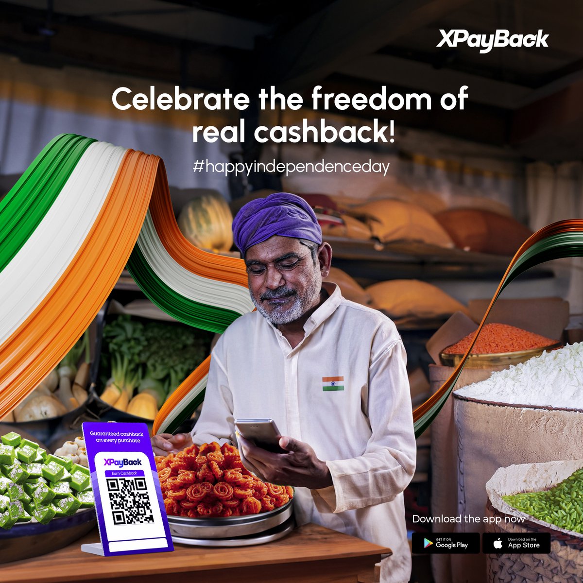 xpaybackglobal's tweet photo. Celebrate freedom in style with #XPayBack this #IndependenceDay ποΈπ° Shop local, support your neighbourhood merchants, and enjoy the thrill of real cashback. Let's make every purchase count towards local prosperity!
#IndependenceDayIndia #ShopLocal #RealCashback #SupportLocal https://t.co/ujDzmwzjs1