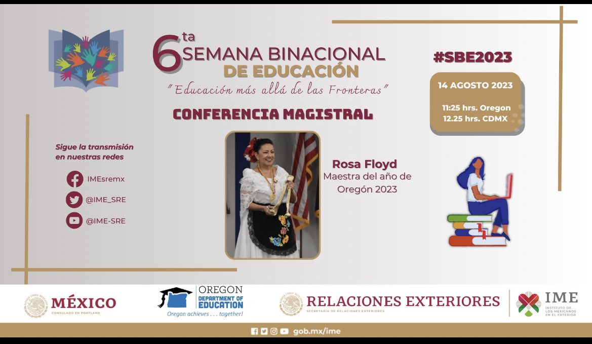 VickLopezS's tweet photo. What a pleasure to attend the 6th Binational Education Week "Education Beyond Borders" today sponsored by @ORDeptEd and Mexico Consulado de Portland, and connect with educational leaders from Mexico &amp; across Oregon. https://t.co/toS8W7Pn8y
