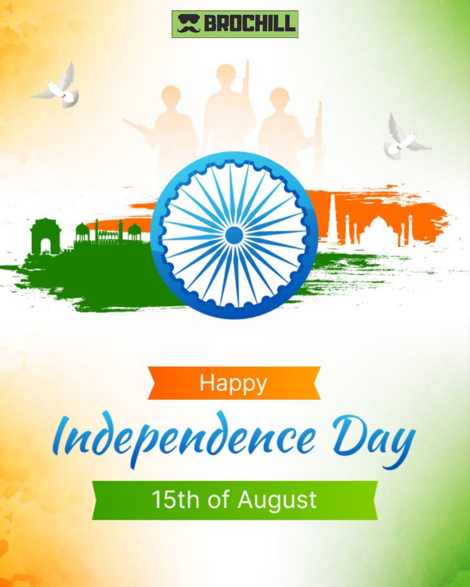 BrochillApp's tweet photo. "Happy Independence Day from BroChill app! 🇮🇳 Let's celebrate the spirit of freedom and unity together. Jai Hind!" https://t.co/vrPUF5OKg6