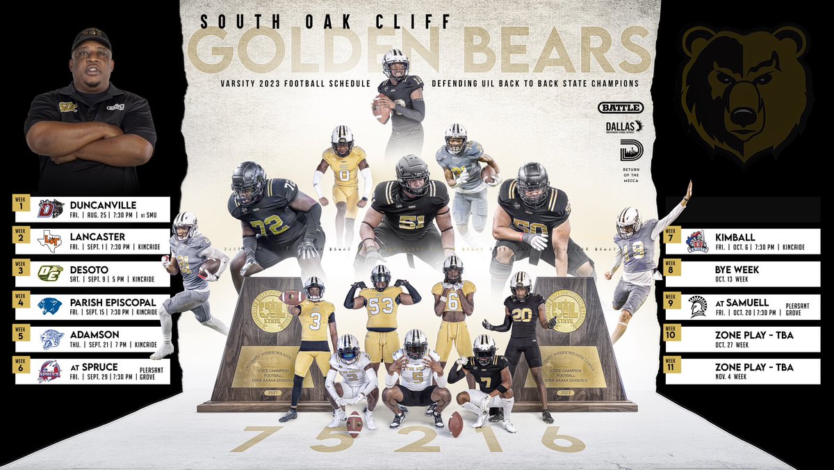 SOCGoldenBearFB's tweet image. A New Chapter Begins

#TheMecca | #StillThePressure