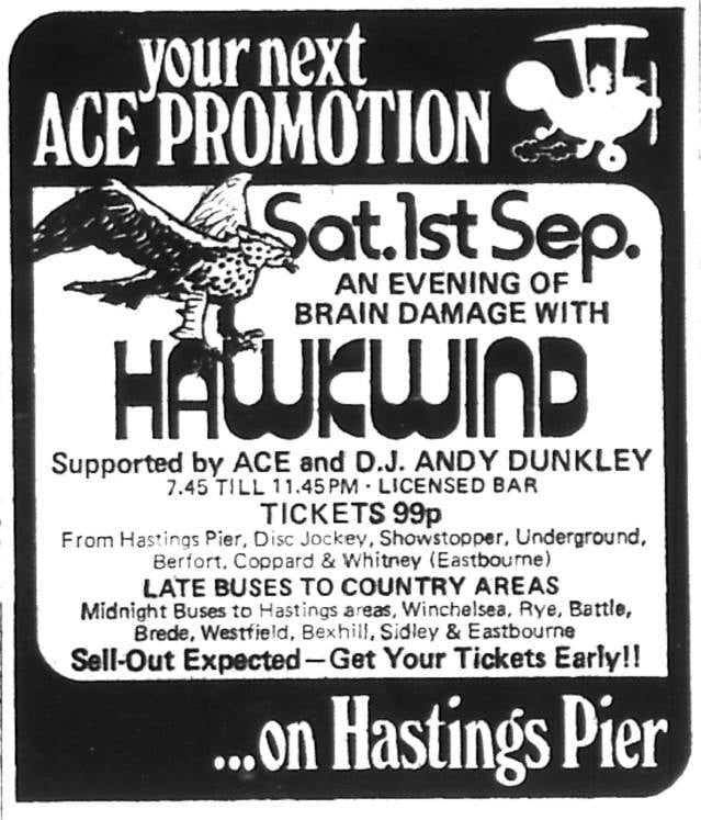 On Sept 1, #Hawkwind played Southsea Bubble '70, Notting Hill Powis Square Carnival '71, Birmingham Kinetic Circus '72, Hastings Pier Pavilion '73, Plymouth Academy '86, Brixton Academy '90, London Borderline launch party '05
