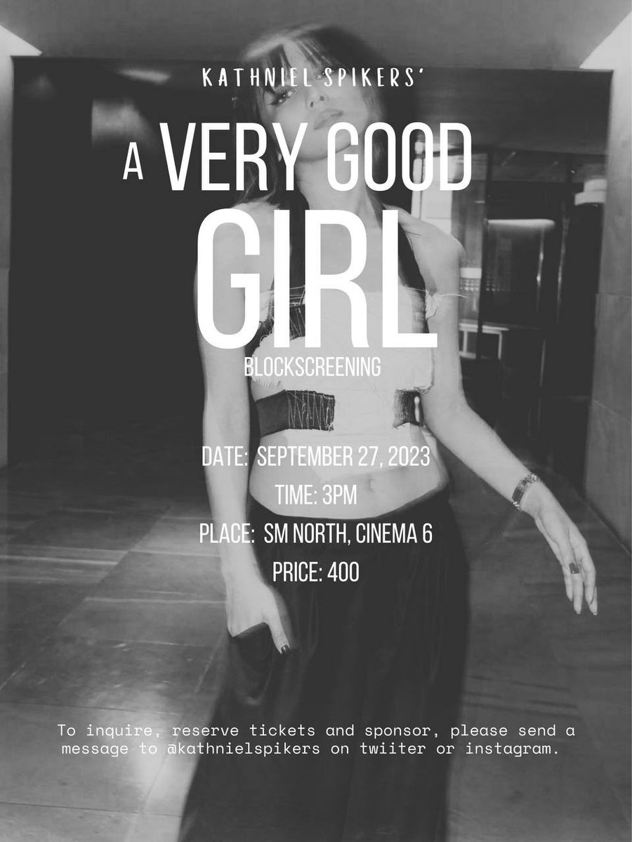 knsfanproject's tweet photo. Reservations for KathNiel Spikers’ A Very Good Girl  block screening are now available. Let’s watch a very good movie together. 💋

If you are interested in donating or sponsoring, don't hesitate to send us or @KATHNIELSpikers a message.

FOR RESERVATION:

https://t.co/nFUxAf0kGU https://t.co/tpleFzZd9l