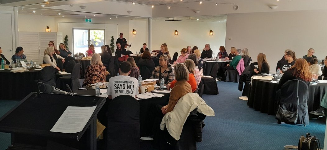 BetterPlaceAU's tweet photo. Great to have the @vflpn_melb Gippsland present Critical Legal Issues and Jurisdictional Intersectionality training along with @GippslandLegal @VicLegalAid,  @DjirraVIC and the @WomensLegalVic at Lakes Entrance last week. 

We had a full house with many intersecting providers. https://t.co/OG1VZNtK7X