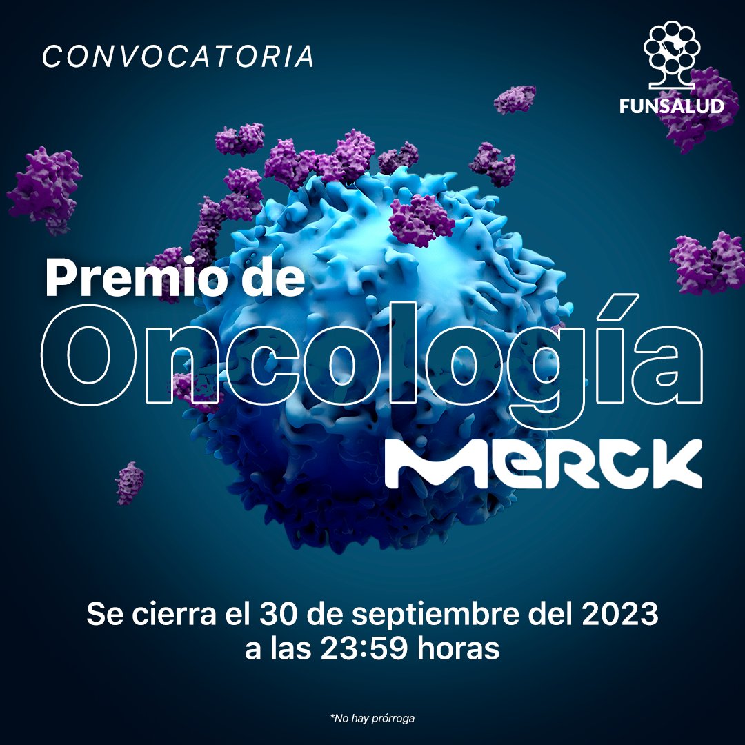 Les invitamos a participar en la #Convocatoria  Premio de #Oncología Merck  2023🥇 🩺🧬🧫🔬

➡️ Dirigida a #médicos oncólogos y otros profesionales de la #salud que realicen investigaciones en instituciones académicas públicas y privadas.

Participa 👇 funsalud.org.mx/convocatorias/…