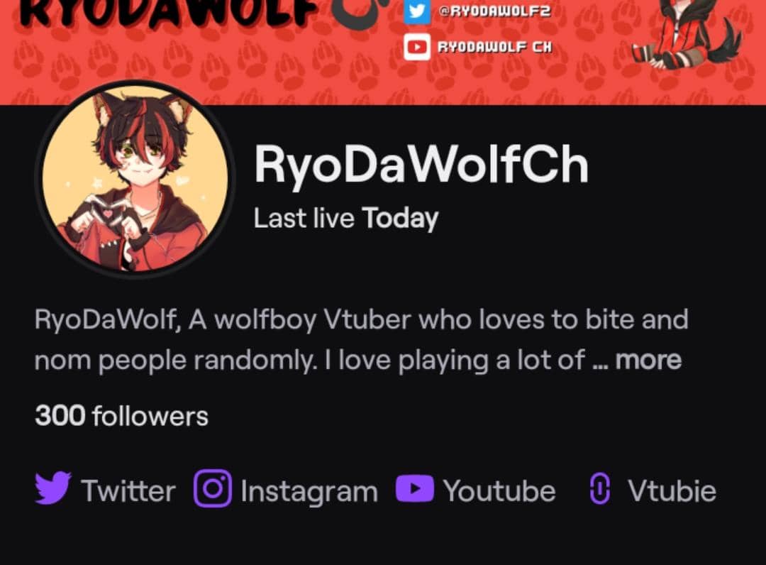 RyoDaWolf2's tweet photo. This wolf boi finally reached 300 followers on Twitch ππ
Thank you so much for all the love and support ππ
As promised, I will play a horror game on my next stream (even though I'm scared)
#Myvt #ENVtubers https://t.co/7dy9POMOEH